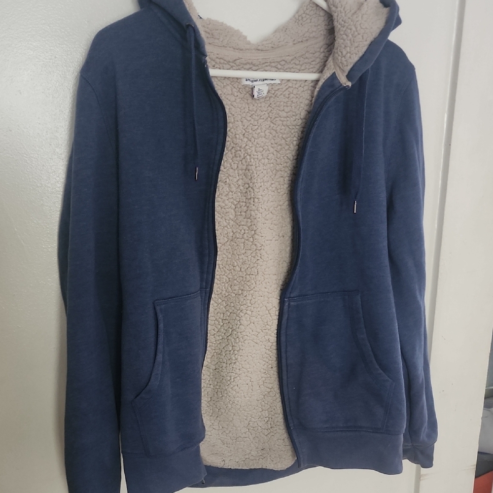 Amazon Essentials Gray Sherpa-Lined Jacket